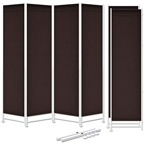 ottostyle.jp パーテーション 4連 ブラウン 【追加パネル2枚+サポート安定足2個セット】 (約)高さ200cm×(最大)幅202cm クロース高さ調節可能