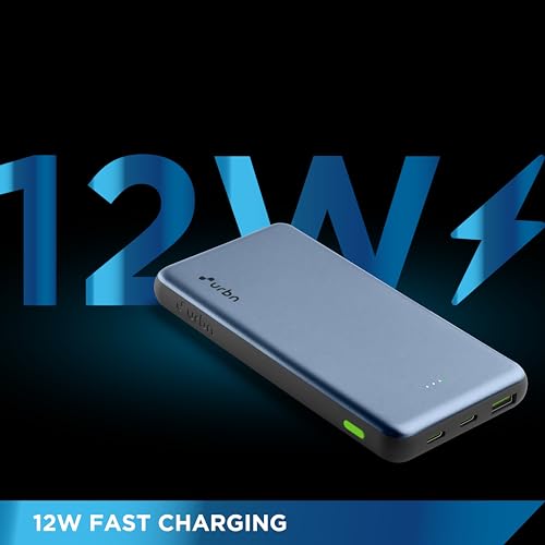 Image of URBN Power Bank 10,000mAh - Ultra Slim,22.5W Two Way Fast Charging,Triple Output,Dual Type C PD,12 Layers Circuit Protection,BIS Certified,6 Months Warranty Free Type C Lightning Input Cable - Blue
