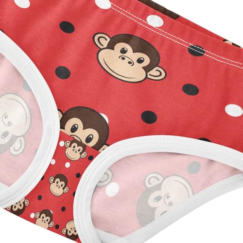 Monkey Faces Red Polka Dot Toddler Girls's Underwear 2T 202c11624