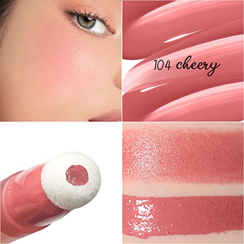 Kaynest Blush Beauty Wand, Dewy Liquid Cream Blush, Weightless, Breathable, Natural-Looking, Soft Cream Blusher Stick With Cushion Applicator, Easily Blendable, Long-Wearing, Smudge Proof (101 Ravishing&104 Cheery) #TOP2