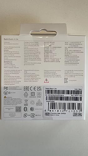 Fone de Ouvido Xiaomi Redmi Buds 4 Lite (Preto)