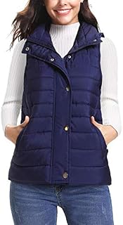 iClosam Women's Winter Puffer Vest Lightweight Packable Down Vest Quilted Jacket Coat Dark