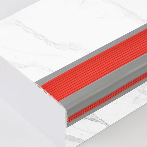 Nez de marche autoadhésif profilé d'escalier aluminium L rosso - 2
