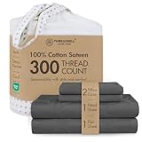 Picture of Threadmill 100% Cotton Sheets for King Size Bed | 4 Pc King Bed Sheets Set | Soft, Breathable Lightweight Damask Sateen for All-Season Use | Snug Fit Elastic Deep Pocket King Sheets | Dark Grey