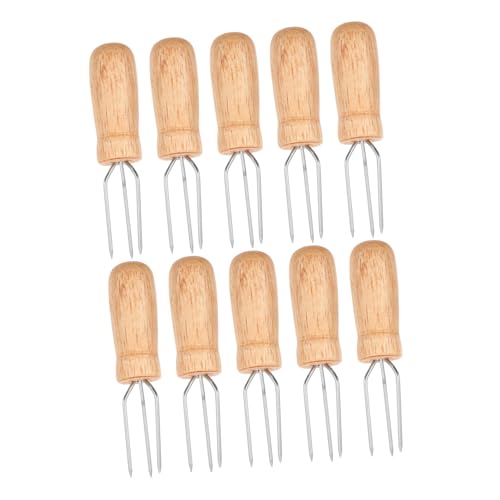 TOYANDONA 10pièces Fourchettes à Acier avec Poignée Ustensiles De BBQ pour Épis De Fruits Et Accessoires De Grillade pour Pique- Et Barbecue