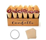 VERSÁTILES Y PRÁCTICOS. Nuestros conos son muy versátiles y pueden rellenarse con arroz, pétalos de rosas, caramelos, confeti y mucho más, dependiendo de los gustos de cada uno.