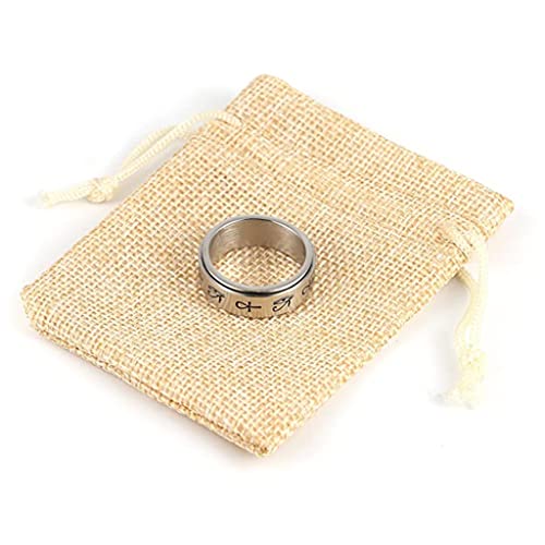 CUCUDAI Anel giratório de aço inoxidável 8 mm com cruz de Olho de Hórus egípcio para homens e mulher