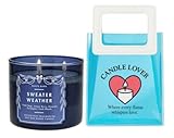 Sweater Weather - White Barn-Bath&Body 3-Wick Scented Candle 14.5 OZ Burns 25-45 Hours and Gift Bag CANDLE'S Lovers (Label Artwork Varies)