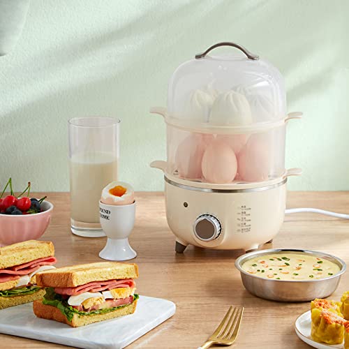 VGAGV 2 Schichten Elektrischer Eierkocher Frühstücksmaschine Automatischer Dampfgarer Eierkocher Eierpudding-Dampfgarer… – Bild 6
