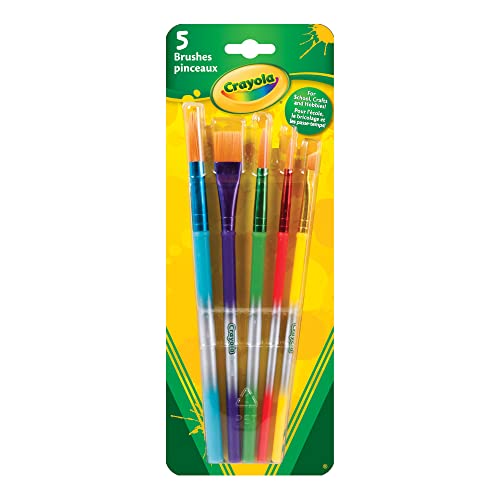 Crayola 5 pinceaux peinture premium - Fournitures scolaires art craft enfants