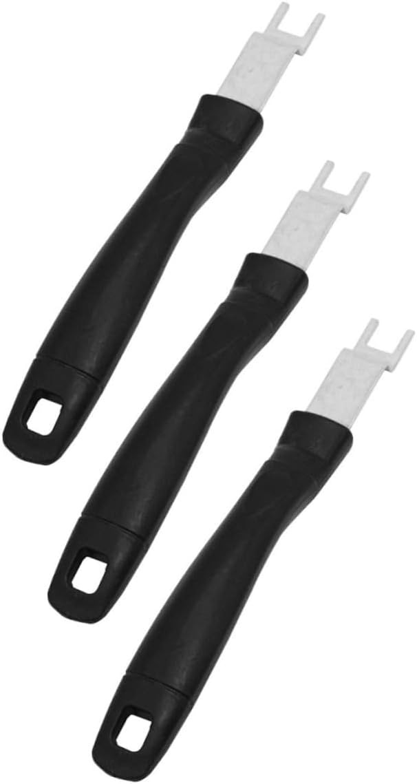 Levemolo 3pcs Grill Grate Lifter with Black Handle Tool Stainless Steel