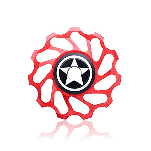 WAAZVXS WEIWEIBEIER 1PC 11T Bike Bearings Wheel Rear Derailleur Pulleys Ceramic Balls Bicycle Pulley Wheel Parts Accessories (Color : Red)
