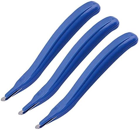 LONGKEY Professional Magnetic Staple Remover Puller Rubberized Staples Remover Staple Removal Tool for School Office and Home 3 PCS Blue