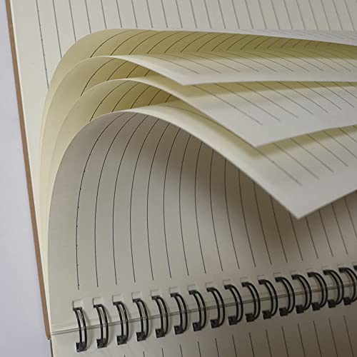 Yuree B5 Spiral Notebook Lined, Spiral Ruled Journal With Hard Kraft Cover, 70 Sheets (140 Pages), 10.3" X 7.2", 3-Pack, Brown #TOP3
