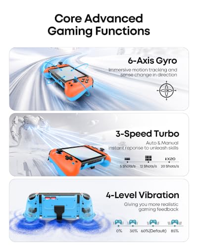 Image of OIVO VGA DESIGN Switch Controller Handheld for 1 /2 /OLED, Ergonomic Grip Stretch Joypad for SW Console, Wireless Controller with TMR Joysticks, RGB Lighting, Turbo, 4 Macros & Card Slot