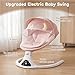 Electric Baby Swing with Remote Control - 5 Natural Motion Speeds, Detachable Seat Pad | Portable Infant Swing for Indoor/Outdoor Use (0-12M, 20lbs) (Pink)