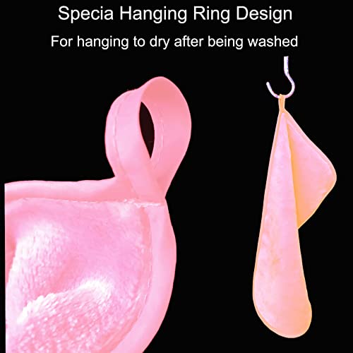 Makeup Remover Cloth (5 Pack) Reusable Microfiber Makeup Remover Face Towel Cleaning Wash Cloth Makeup Remover Wipes Removing All Makeup With Just Water Soft For All Skin Types 15 X 7.5 Inch Pink #TOP4