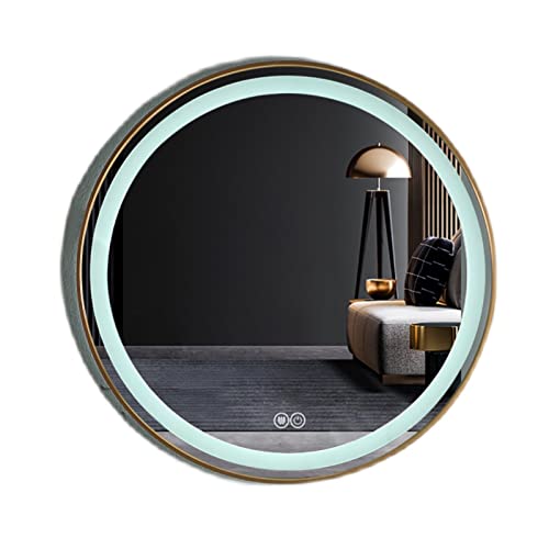 Miroir de courtoisie mural à LED rond à intensité variable design premium