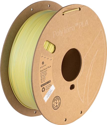 Image of Polymaker Matte PLA Filament 1.75mm 1kg, PolyTerra 3D Printer PLA Filament, Teal-Yellow, Matte Chameleon