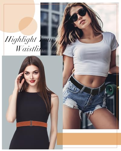Image of SATINIOR 2 /3 /4 Pack Women Elastic Stretch Belt Invisible Sweater Shirt Tuck Band with Flat Buckle for Jeans Pants