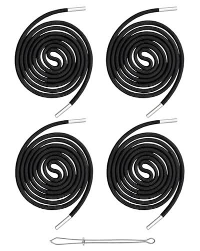 CULEB 4 pcs cordon pour jogging, 140 cm cordon sweat a capuche avec aiguille de tirage Cordon de rechange pour jogging, bande de pantalon Cordon de tirage pour sweat à capuche, shorts,Noir