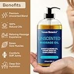 Unscented Massage Oil 8 fl oz - Hydrating Body Oil for Sensitive Skin & Muscle Relief - with Sweet Almond, Grape Seed & Sunflower Oils - Nexon Botanics - Image 2