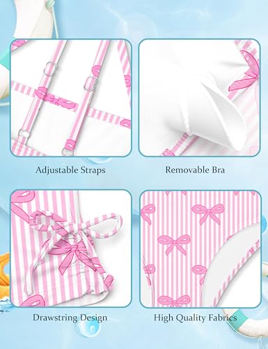 Image of Girls Tankini Swimsuits Two Piece Bathing Suit Drawstring Swimwear Set for Girls 7-18 Years