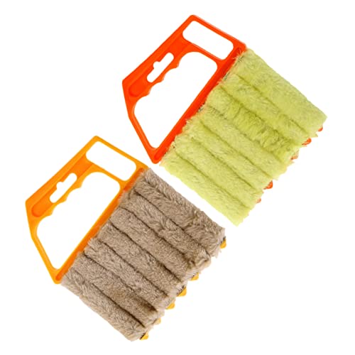 Healeved 2本 ブラインド ブラシ マイクロファイバー ダスター ミニ カーテン 車 掃除 工具 窓 手持ち ブラインド 掃除 ブラシ ブラインド クリーナー ブラシ 窓 シャッター 掃除