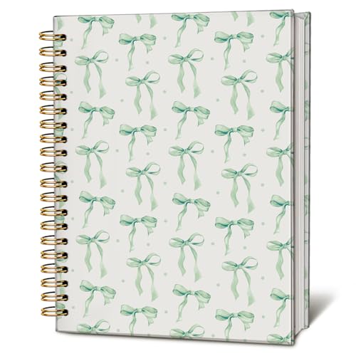 LIANGW Boho Green Bow Notebook Journal for Teen Girls & Women