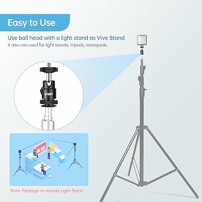 UTEBIT 2 Pack Universal 1/4 Swivel Mini Ball Head Screw Tripod Mount, 360 Degree Rotating Mount Base Adapter 1/4 Camera Hot Shoe Mount for DSLR Cameras Vive Tripods Monopods Camcorder Light Stand