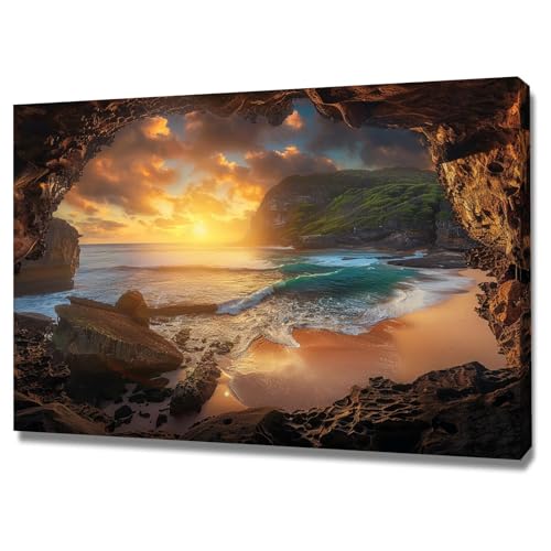 Impression sur toile de plage 50x70cm encadrée pour la décoration murale de votre salon