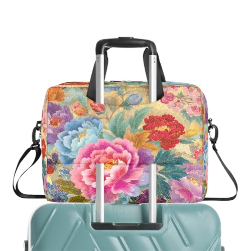 Bolso para laptop con bordado floral 16in miniatura 7