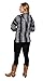 Classic Mexican Baja Hoodie Pullover Poncho (Black & White XL)