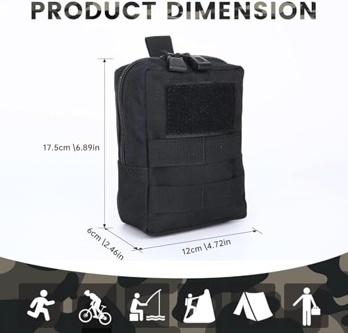 Aputue Waist Bag, 2PCS Utility Pouch Compact Waist Pack with Hook & Loop Section, Versatile EDC Pouch for Gadgets, Outdoor Adventures, Security Duty