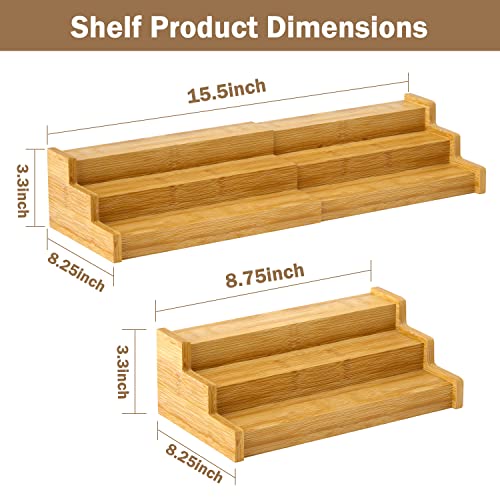 Hndjyt Spice Rack Organizer For Cabinet,3-Tier Bamboo Expandable Spice Storage,For Kitchen Cabinet,Cupboard,Pantry #TOP4