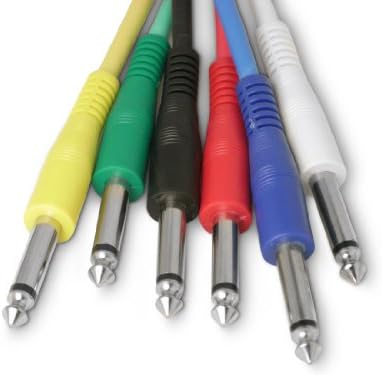 Snakebite 6 Professional Patch Cables. Mono, straight to right angled, jack to jack connectors. Ideal for linking guitar effects pedals or use on studio patchbays (0.6m)