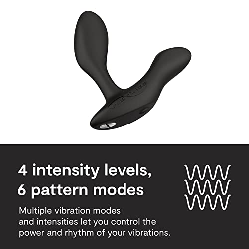 Image of We-Vibe Vector+ Vibrating Butt Plug Adult Sex Toy | Silicone Perineum & Prostate Massager Male Sex Toy | Long Distance App & Remote Control Anal Vibrator | 10 Modes Anal Plug for Couples | Black