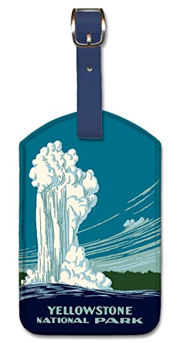 Image of Pacifica Island Art Leatherette Luggage Baggage Tag - Yellowstone National Park