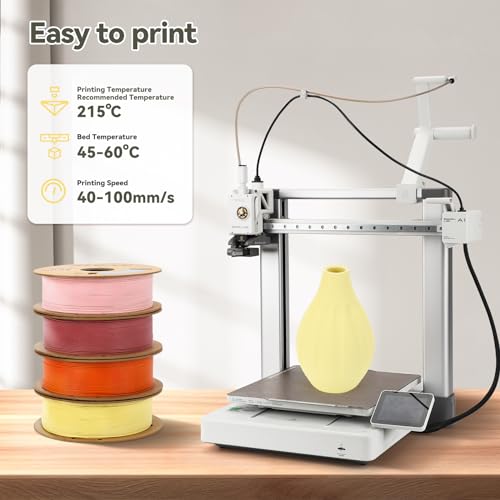 Image of 3DHoJor Matte PLA Filament 1.75mm, Upgrade 1kg Cardboard Spool PLA Filament 1.75 PLA 3D Printing Filament, Print with Most 3D Printers Using 3D Filament-Almond Yellow