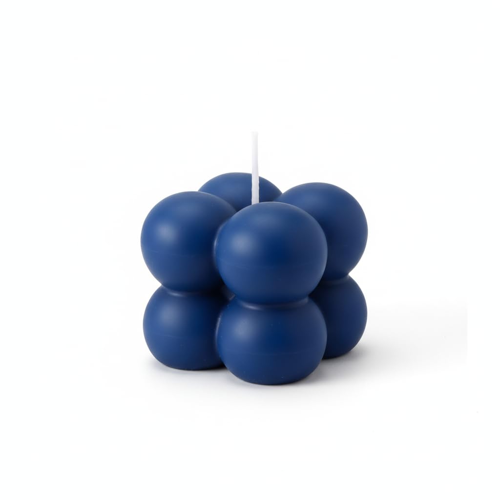 ProKart Premium Soy Wax Scented Mini Bubble Cube Candle | Aesthetic Decor Scented Candle | Aromatherapy Fragrance Candles for Home Decor, Wedding & Party, Dinner Table, Christmas (Pack of 2, Blue)-image-27
