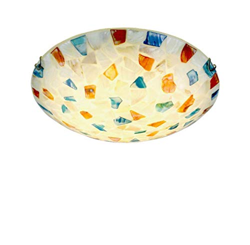 Stil Mediterrane Led-chip Deckenleuchten Natural Shell Deckenleuchte Unterputz Leuchte Für Schlafzimmer Wohnzimmer Flur Warmlight 50cm