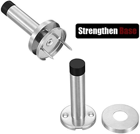 STARVAST Pack of 5 Stainless Steel Door Stops Heavy Duty Wall Mounted Door Stop Stopper Rubber Buffer Bumper for Home and Kitchen