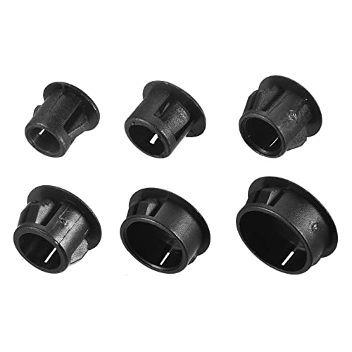 Image of uxcell Plastic Hole Plugs, 135Pcs 6 Sizes 3 /16 inch 1 /4 inch 5 /16 inch 3 /8 inch 1 /2 inch 1 inch Flush Type Panel Snap in Knockout Locking Plugs for Furniture Panels, Black