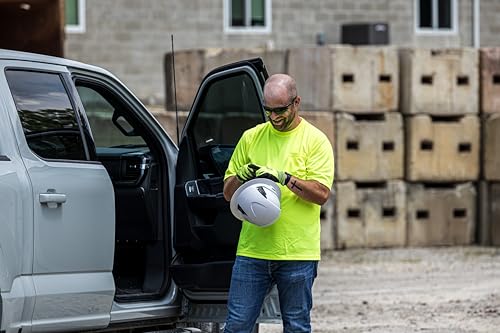 Malta Dynamics APEX Safety Helmets – Type 2 Class E Safety Hard Hat, Full Brim, Vented, Rated for 20,000 Volts and Top, Front, Back, and Side Impact, OSHA and ANSI Certified (White)