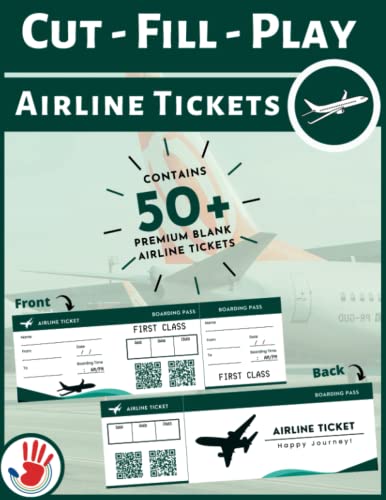 Cut-Fill-Play Airline Tickets: Blank Airline Ticket to cut, fill and play, for your child