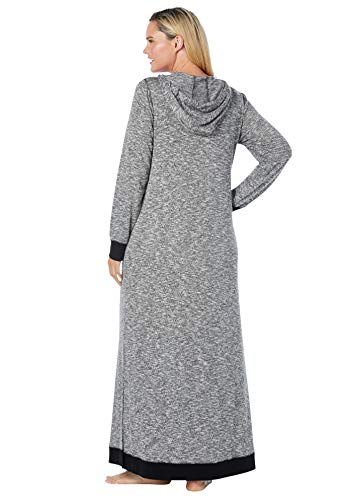 Dreams & Co. Women's Plus Size Marled Hoodie Sleep Lounger House Dress Or Nightgown - 18/20, Evening Blue Marled #TOP2