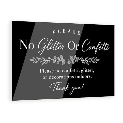 No Glitter Or Confetti Sign for Vacation Rentals - Clear Acrylic 3.5x5