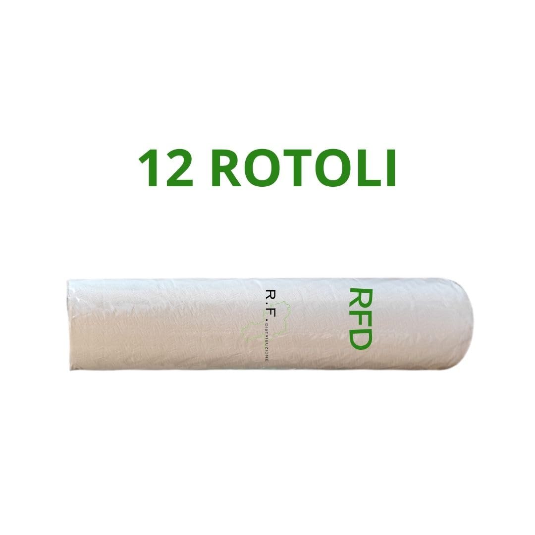 Rotolo Lettino Medico Carta Doppio velo Imbustato Singolarmente - 12 Rotoli - Offerta Lenzuolino estetica in Pura Cellulosa Made in Italy per estetista massaggio terapie