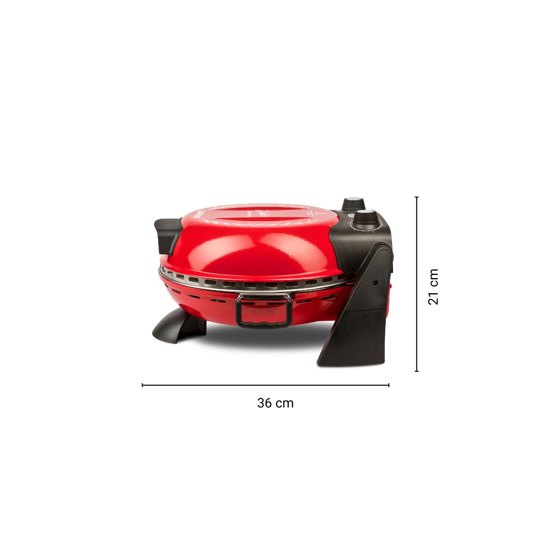 G3 Ferrari G10177 Delizia Anniversary four à pizza électrique jusqu’à 400°C, pierre réfractaire Ø 31 cm amovible, double élément chauffant en acier, voyants lumineux, accessoires inclus