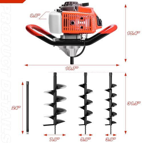 Datingday Post Hole Digger,72Cc 2-Stroke Gas Powered Post Hole Digger thumb #1